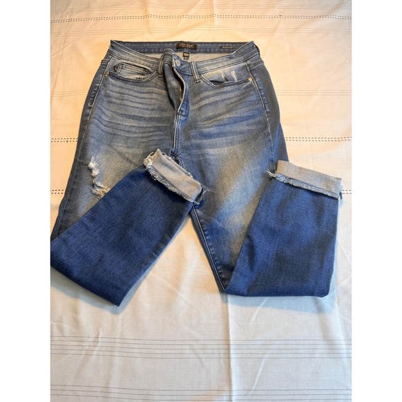 Judy Blue Denim - Judy Blue Women Skinny Fit Distressed Jeans Medium Wash High Rise Size 13/31